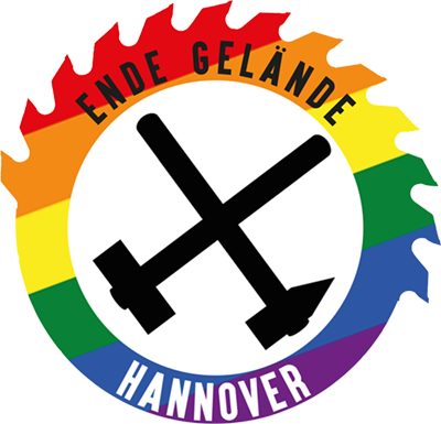 Logo von Ende Gelände Hannover und Link zur Infoseite