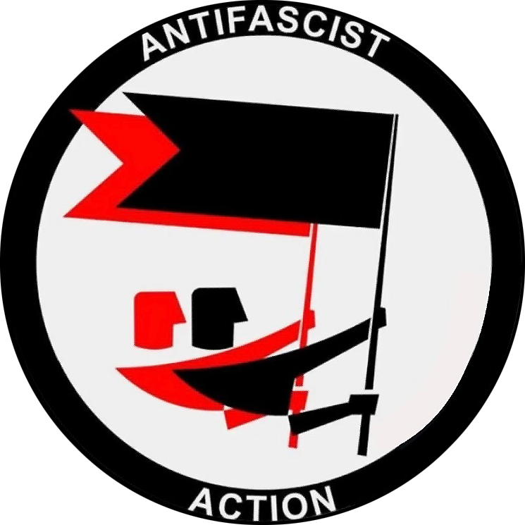 Logo der Wedemärker Antifa und Link zur Infoseite