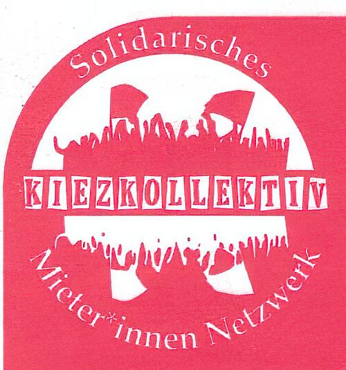Logo vom Kiezkollektiv Solidarisches Mieter*innen-Netzwerk und Link zur Infoseite